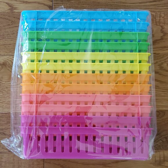 2 for $15 | Rainbow Colored Set of 12 Prextex Storage Organizer Baskets | NEW - Picture 1 of 7